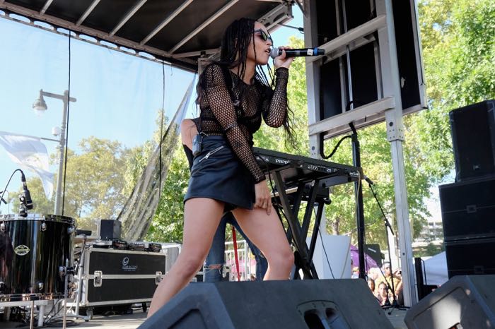 PHILADELPHIA, PA - SEPTEMBER 06:  Musician Zoe Kravitz of Lolawolf performs on stage during 2015 Budweiser Made in America festival at Benjamin Franklin Parkway on September 6, 2015 in Philadelphia, Pennsylvania.  (Photo by Dimitrios Kambouris/Getty Images for Anheuser-Busch)