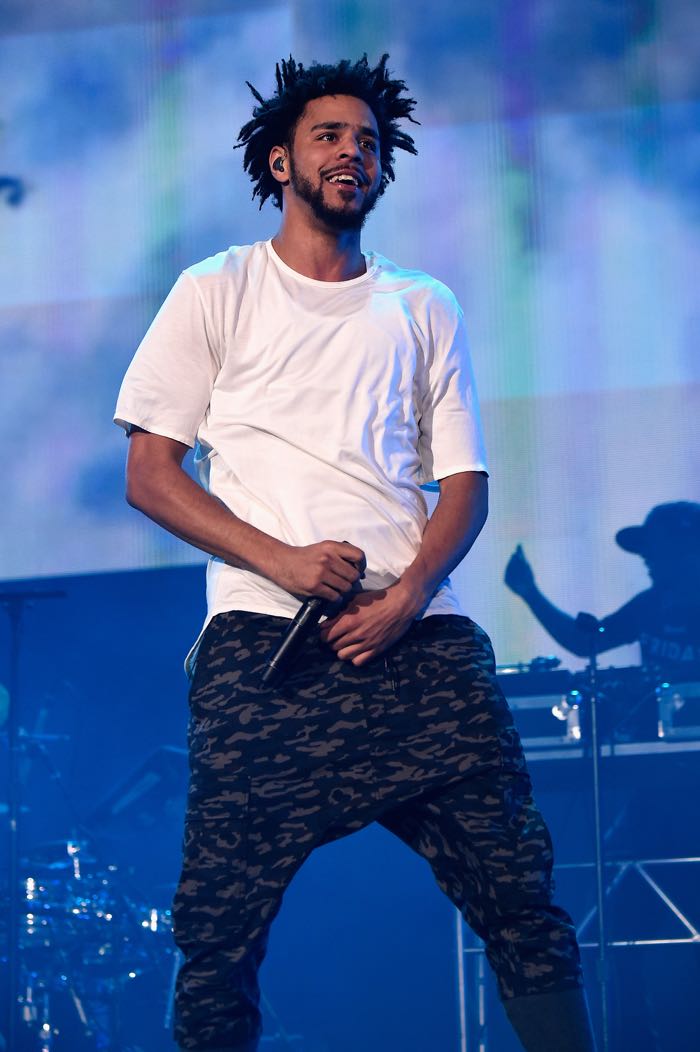 PHILADELPHIA, PA - SEPTEMBER 06: Rapper J. Cole performs onstage during the 2015 Budweiser Made in America Festival at Benjamin Franklin Parkway on September 6, 2015 in Philadelphia, Pennsylvania. (Photo by Kevin Mazur/Getty Images for Anheuser-Busch)