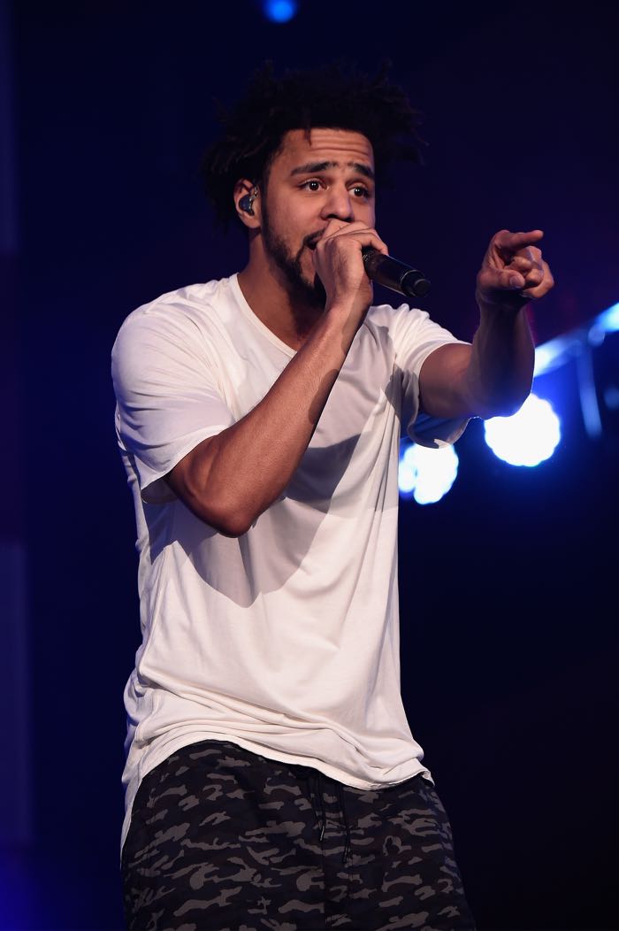PHILADELPHIA, PA - SEPTEMBER 06: Rapper J. Cole performs onstage during the 2015 Budweiser Made in America Festival at Benjamin Franklin Parkway on September 6, 2015 in Philadelphia, Pennsylvania. (Photo by Kevin Mazur/Getty Images for Anheuser-Busch)