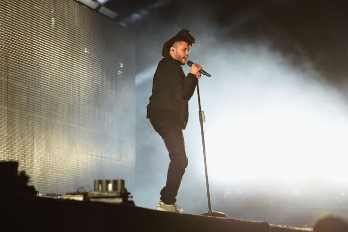 PHILADELPHIA, PA - SEPTEMBER 06: The Weeknd performs on stage during 2015 Budweiser Made in America festival at Benjamin Franklin Parkway on September 6, 2015 in Philadelphia, Pennsylvania. (Photo by Dimitrios Kambouris/Getty Images for Anheuser-Busch)