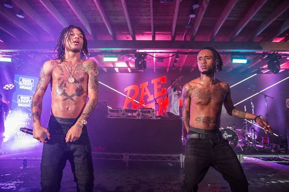 "AUSTIN, TX - MARCH 17: Rae Sremmurd take the stage at the Bud Light Factory during the Interscope Showcase on March 17, 2016 in Austin, Texas. Bud Light Americas most popular and inclusive beer brand, and first time sponsor of South By Southwest® transformed Austins Brazos Hall into the Bud Light Factory, bringing exclusive performances to SXSW attendees from March 16-19. (Photo by Rick Kern/Getty Images for Bud Light)"