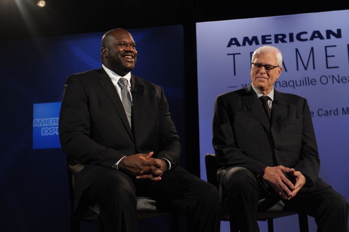 as American Express teams up with Shaquille O'Neal and Phil Jackson at the Altman Building on June 6, 2016 in New York City.