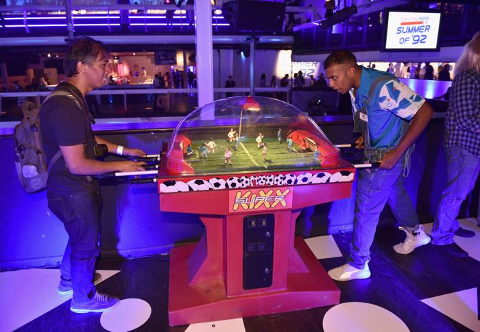 NEW YORK, NY - AUGUST 09: Guests play games at Crystal Pepsi Summer of '92 at Terminal 5 on August 9, 2016 in New York City. (Photo by Bryan Bedder/Getty Images)