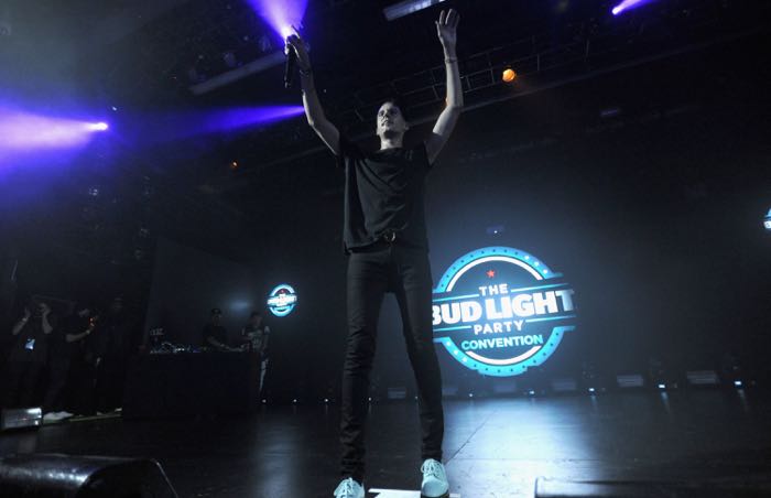 NEW YORK, NY - AUGUST 27: G-Eazy performs on stage at the Bud Light Party Conventions at PlayStation Theater on August 27, 2016 in New York City. (Photo by Brad Barket/Getty Images for Bud Light)