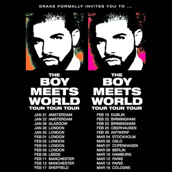 Drake Announces 'The Boy Meets World Tour' Of Europe HipHop Wired