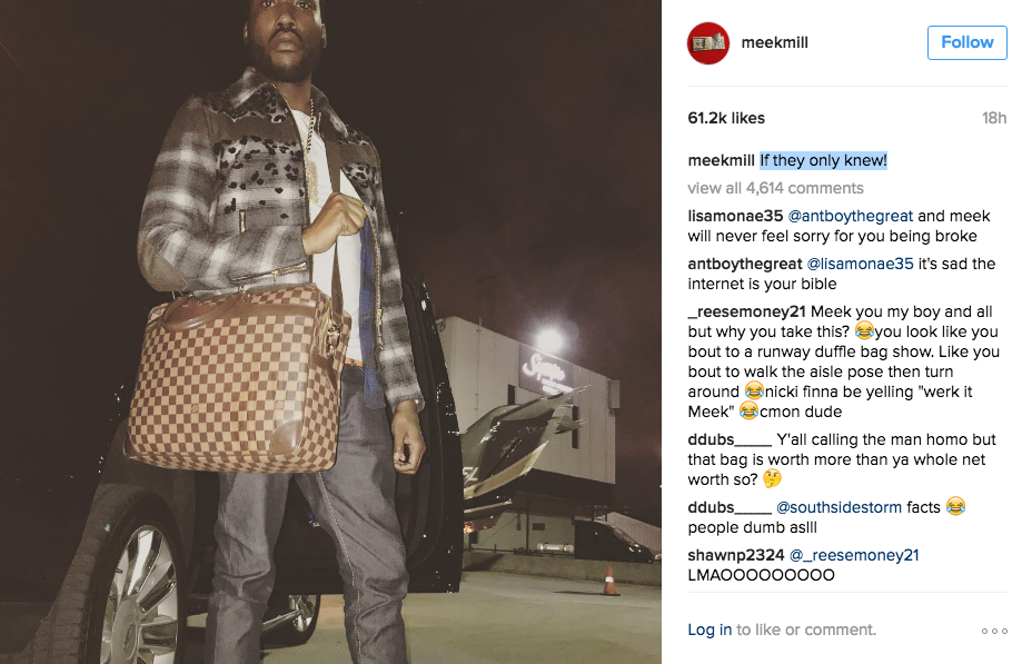 Meek Mill Gets Dragged On Twitter For Slaying With A Man Bag [Photos] -  Hip-Hop Wired