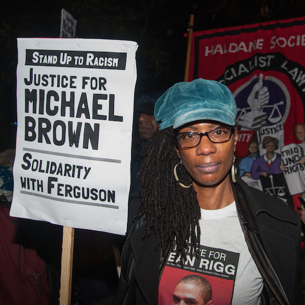 Solidarity with Ferguson protest at the US Embassy in London.