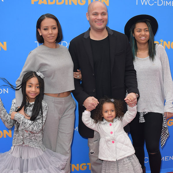 Melanie Brown, Stephen Belafonte, and family