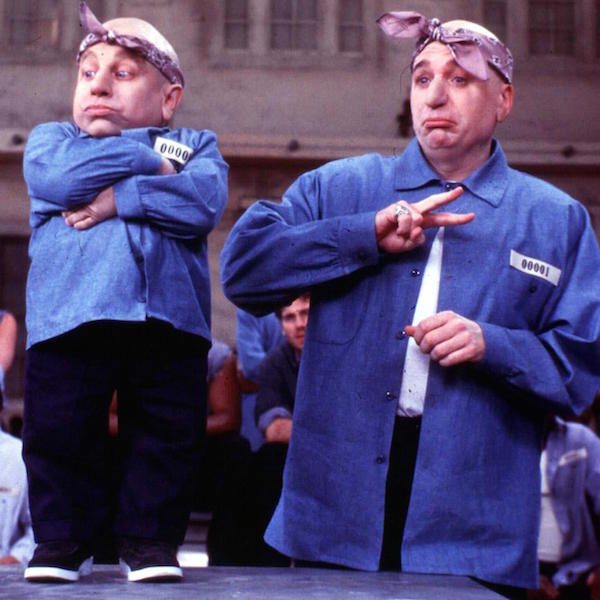 Verne Troyer and Mike Myers