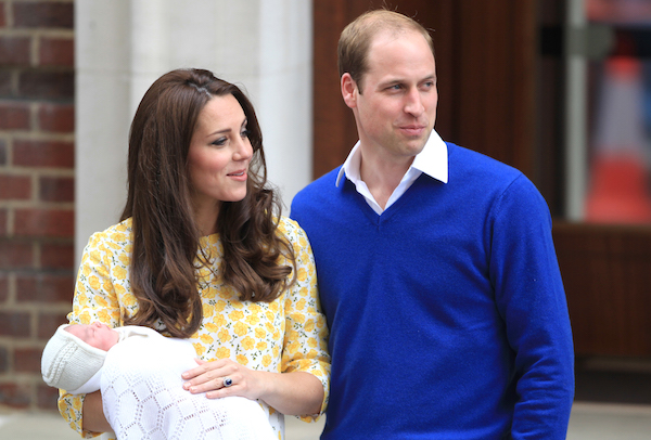 Catherine, Duchess of Cambridge and Prince William, Duke of Cambridge, leave St Mary's hospital