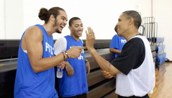 President Obama, Joakim Noah and Derrick Rose