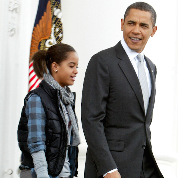 Malia Obama and President Barack Obama