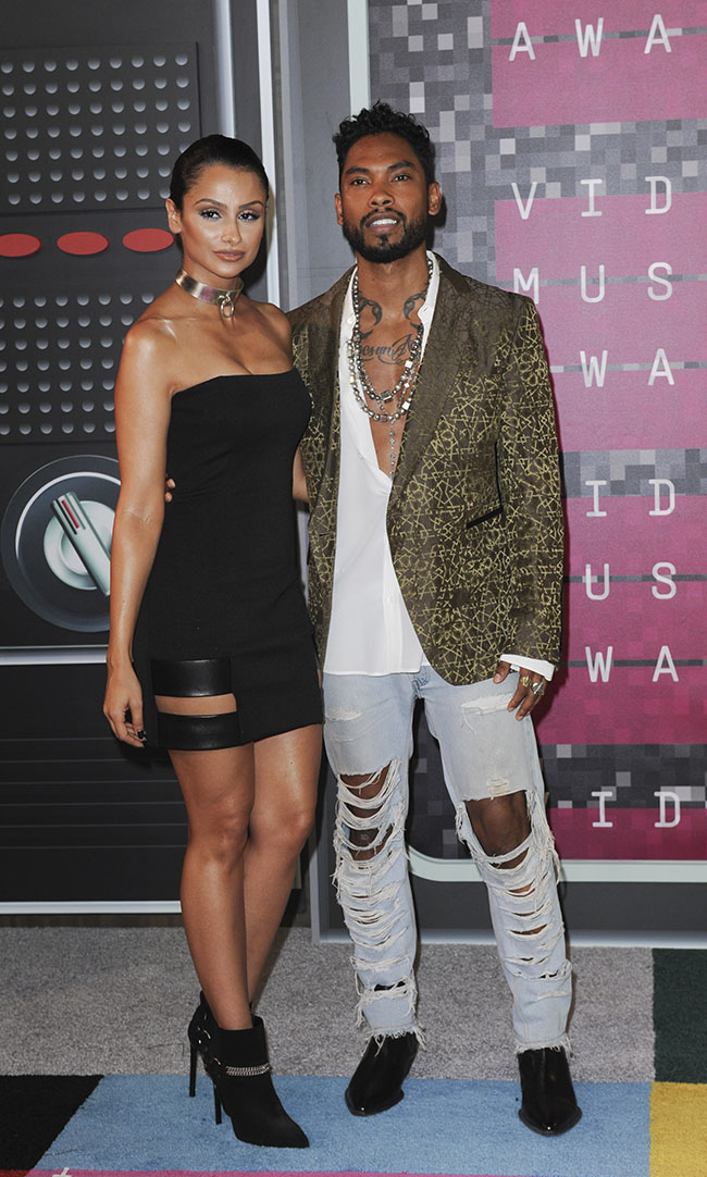 The MTV Video Music Awards 2015 Arrivals Featuring: Nazanin Mandi, Miguel Where: Los Angeles, California, United States When: 31 Aug 2015 Credit: Apega/WENN.com