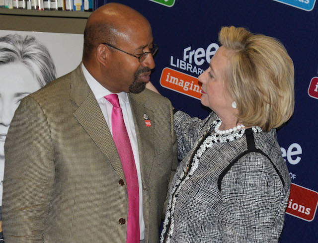 Hillary Clinton and Mayor Michael Nutter
