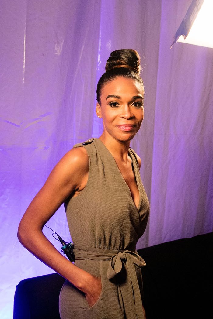 CHICAGO, IL - JULY 28: Michelle Williams poses backstage before the Bud Light Stage Moment at Lollapalooza at Grant Park on July 28, 2016 in Chicago, Illinois. (Photo by Jeff Schear/Getty Images for Bud Light Music )