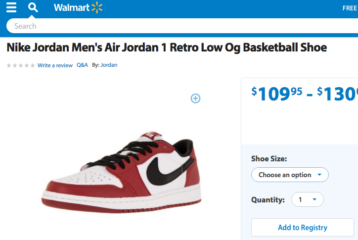 does walmart sell nike in store