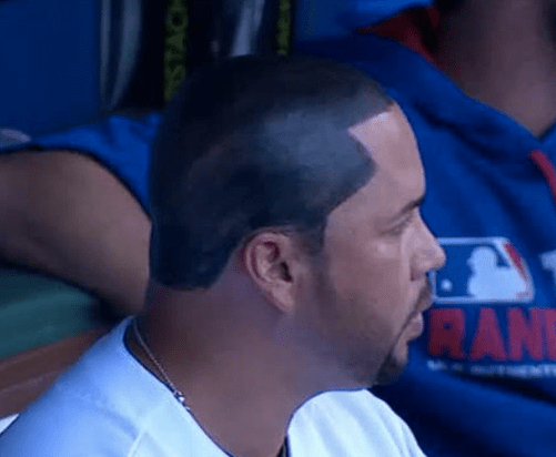 Carlos Beltran sports bizarre drawn-on-looking 'hair' like his