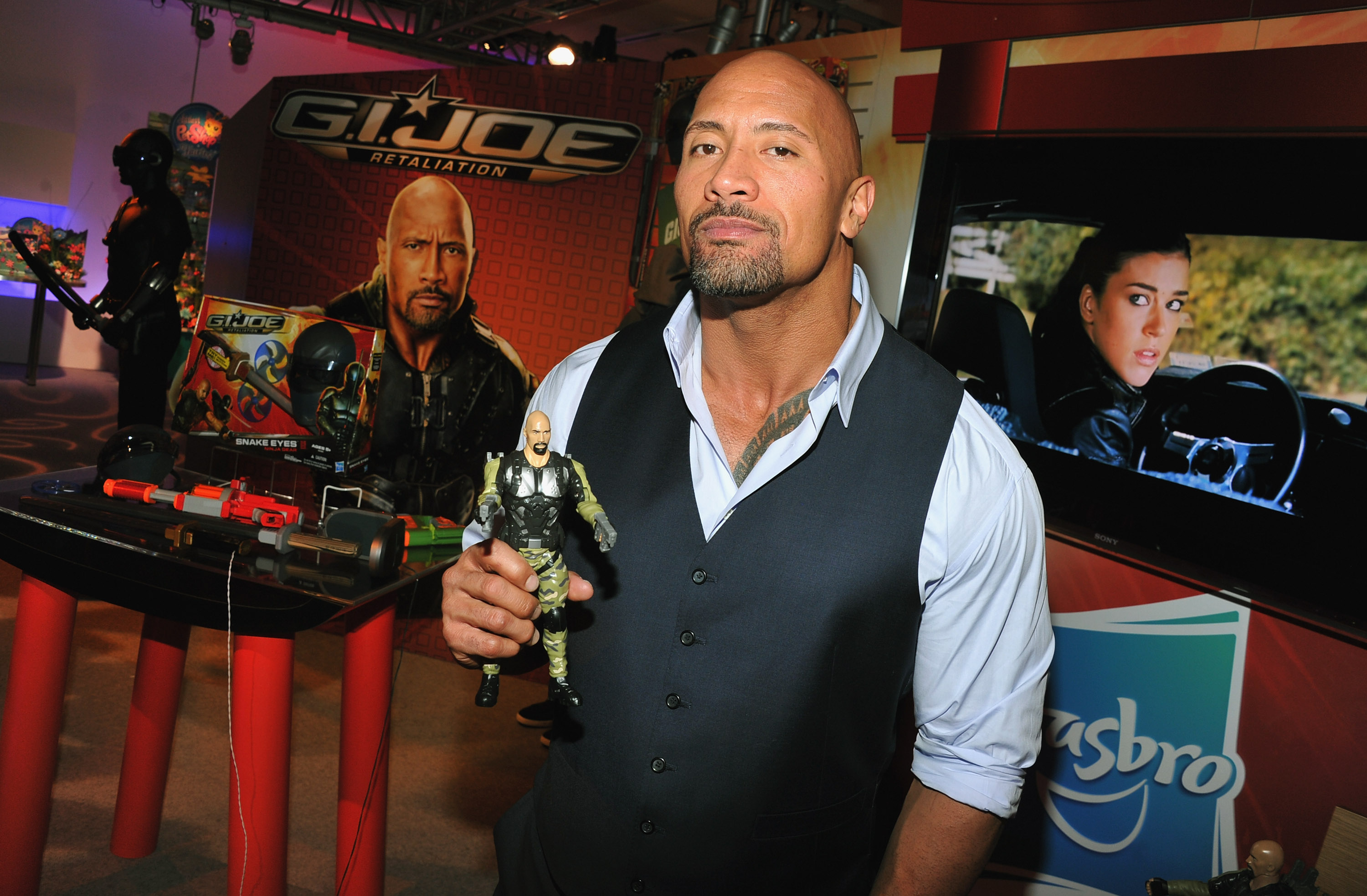 The Cast Of The Upcoming Films GI Joe Retaliation And Battleship Visit Hasbro's American International Toy Fair Showroom