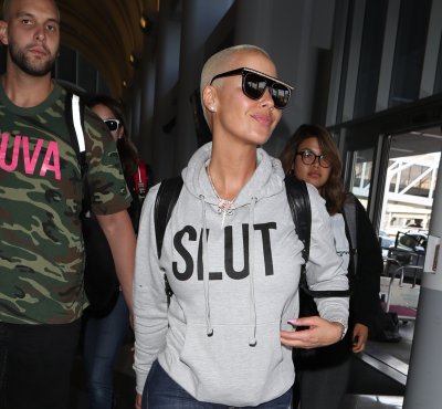 Amber Rose and her son Sebastian depart from Los Angeles International (LAX) Airport