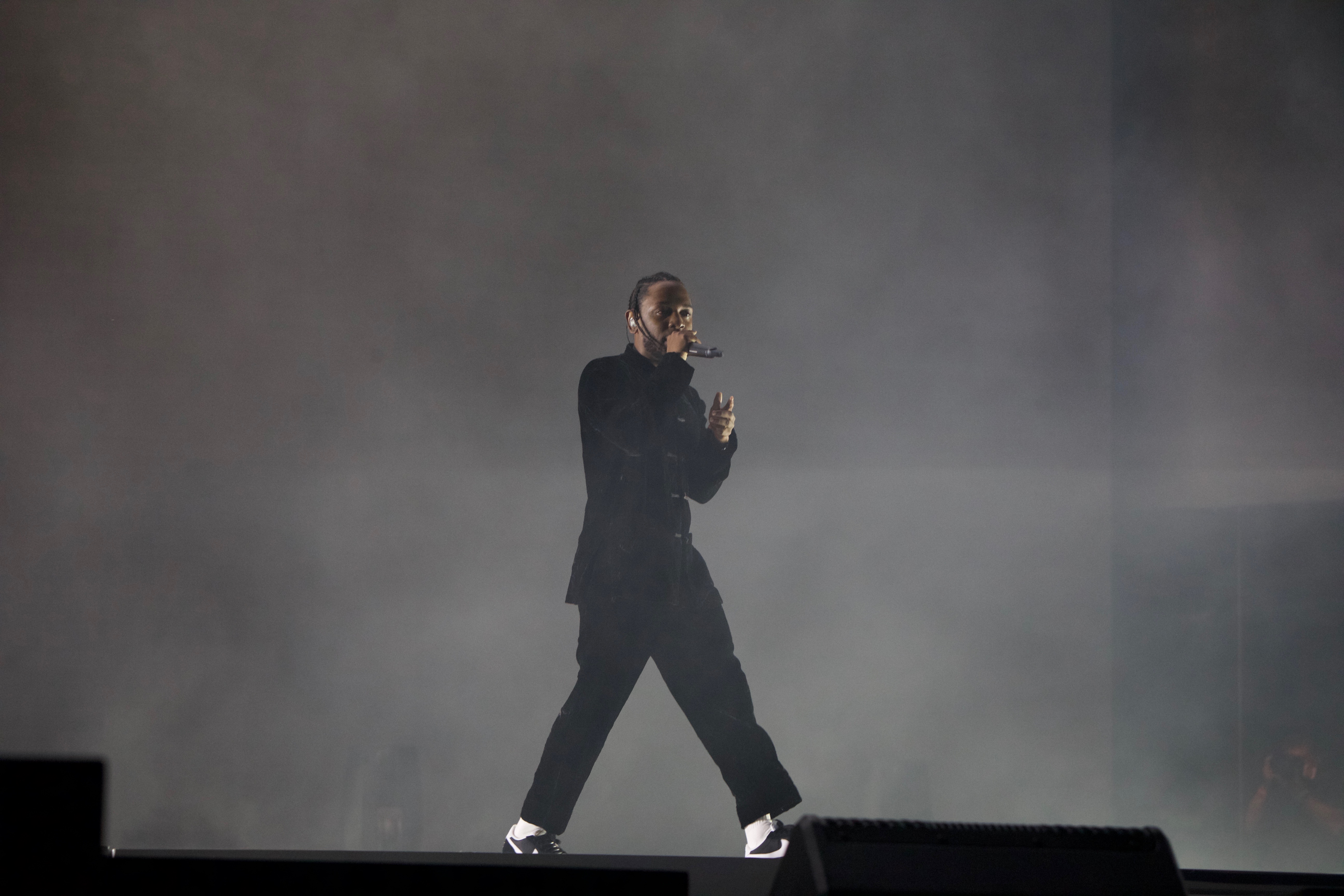 Kendrick Lemar seen performing at Coachella weekend 1 Day 2