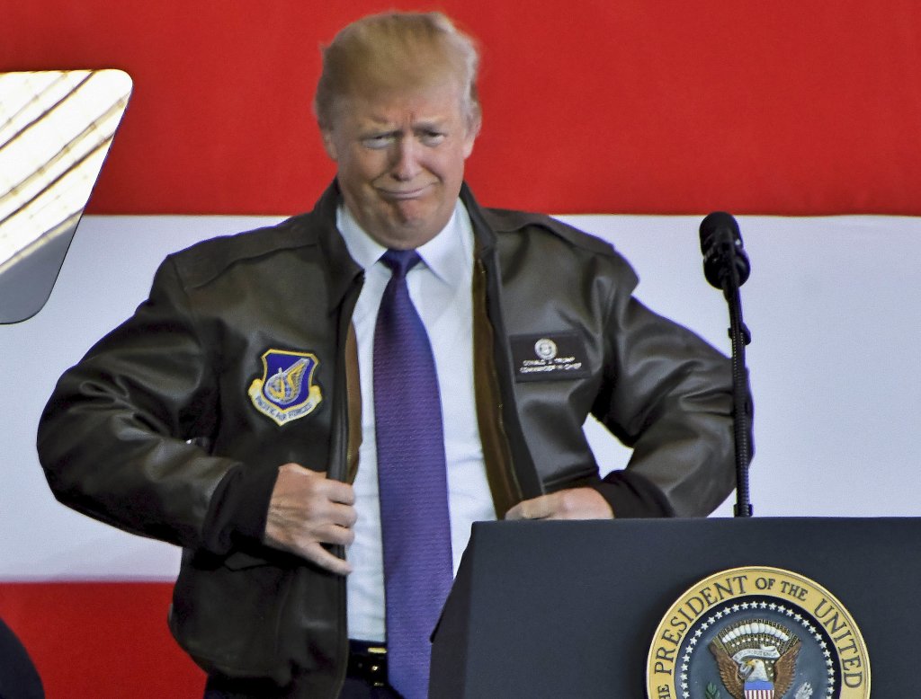Donald Trump speaks at US Air Force Base Yokota