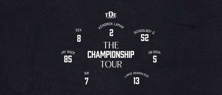 KENDRICK LAMAR The Championship Tour  With special guests SZA, ScHoolboyQ and more Friday, June 8 BB&T Pavilion