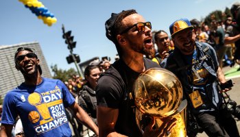 NBA's Golden State Warriors victory rally in Oakland