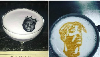 2Pac Biggie Cocktail Latte Art