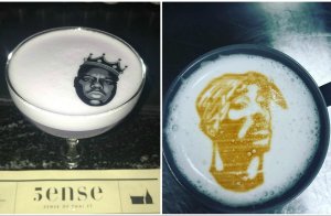 2Pac Biggie Cocktail Latte Art