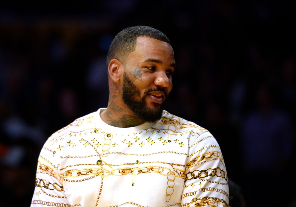 Rapper The Game Attends Portland Trail Blazers v Los Angeles Lakers Pre-season Basketball Game