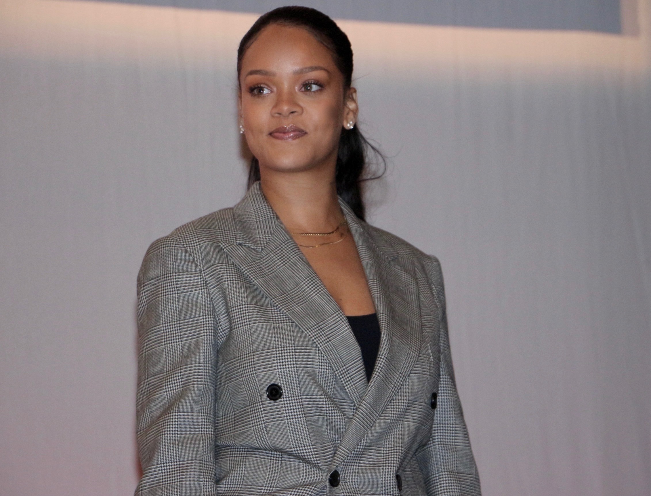 Rihanna attends the conference 'GPE Financing Conference, an Investment in the Future'