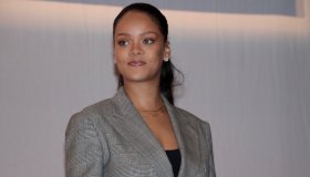 Rihanna attends the conference 'GPE Financing Conference, an Investment in the Future'