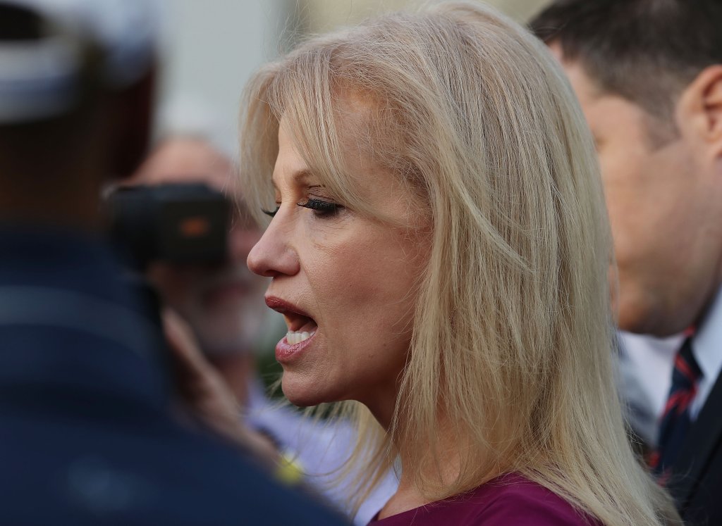 White House Adviser Kellyanne Conway Speaks To The Media At The White House