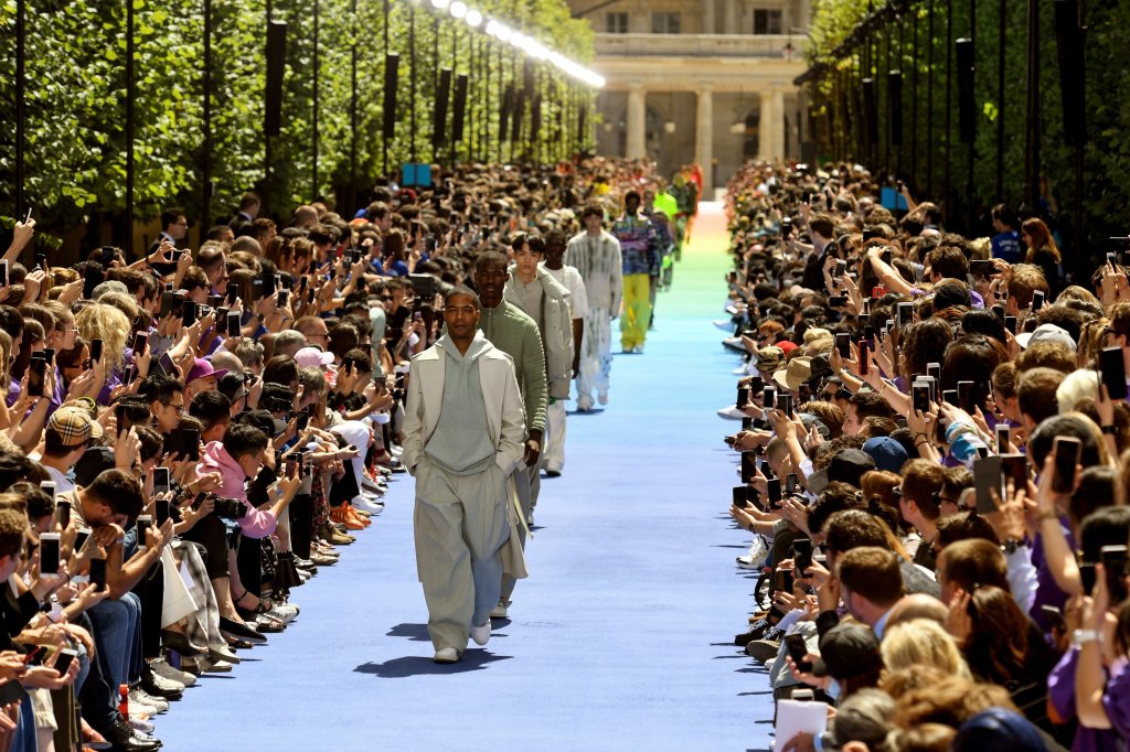 Virgil Abloh & Kanye West Embrace in the Front Row at Louis