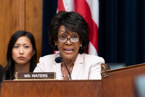 U.S. Representative Maxine Waters (D-CA) at a hearing of the...