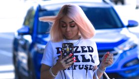 Blac Chyna gets into her white Ferrari while out and about