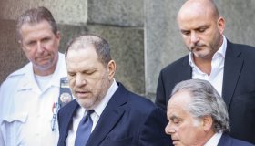 Harvey Weinstein & attorney Benjamin Brafman leave court...