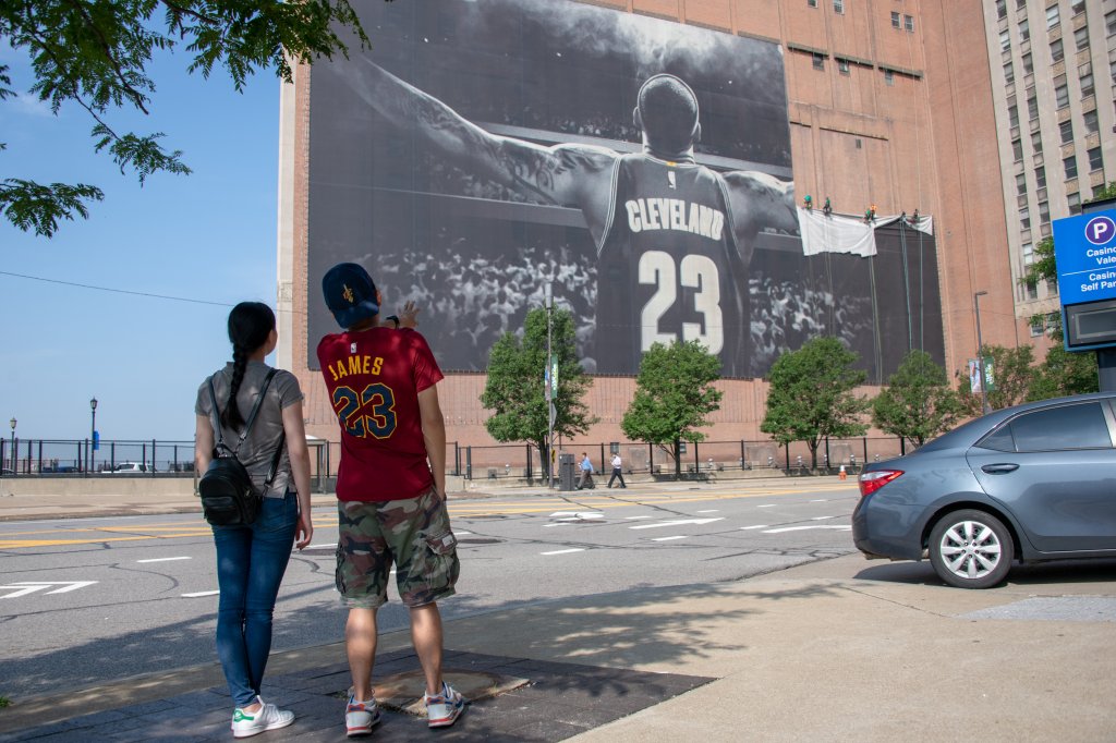LeBron James Banner Removed From Outside Cleveland Cavaliers' Arena