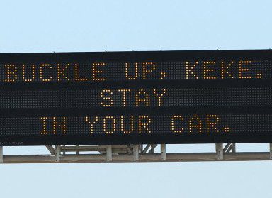 Oklahoma DOT Keke In My Feelings Challenge Road Sign Warning