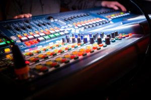 Close-Up Of Multi Colored Sound Mixer