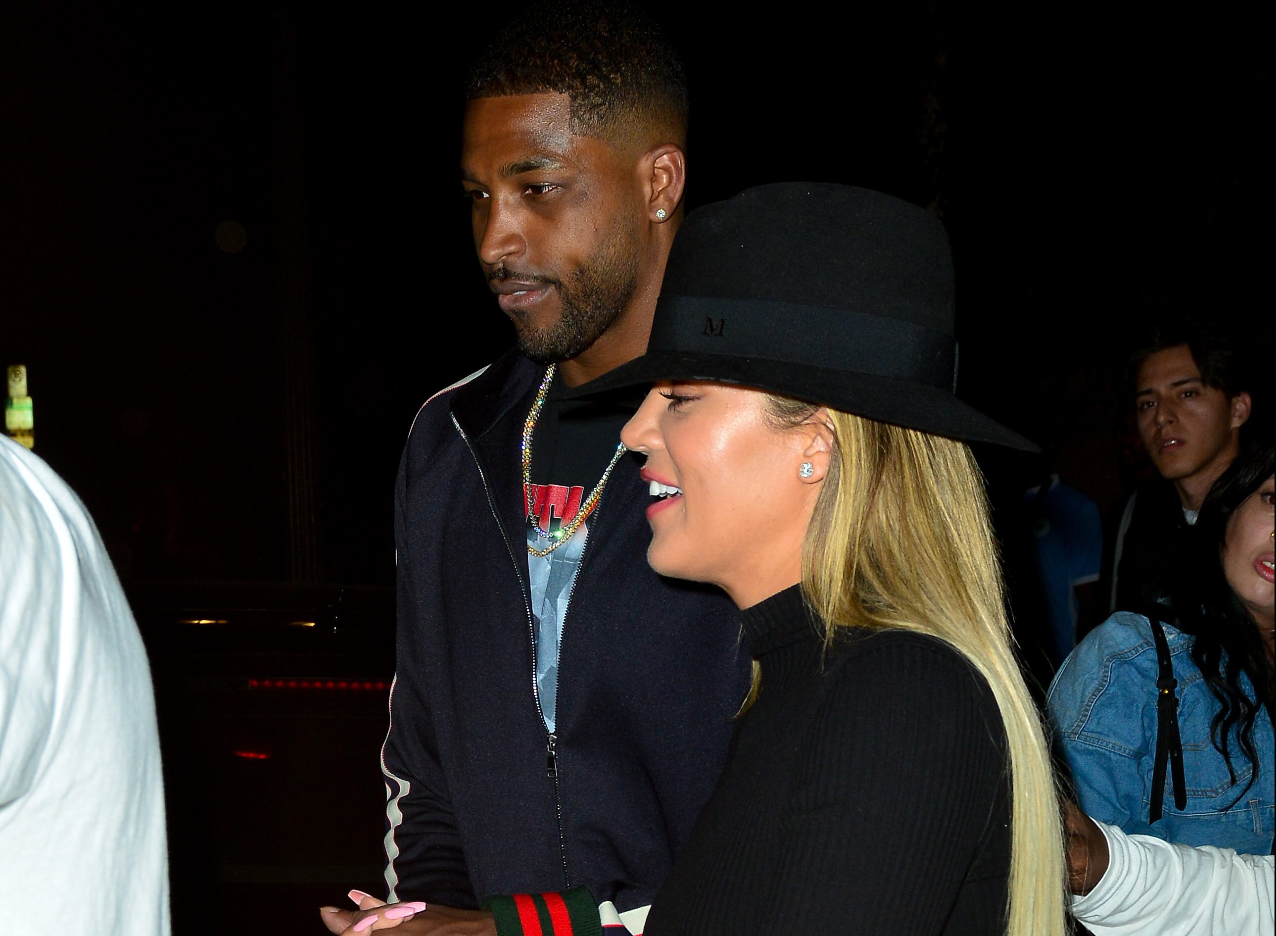 Khloe Kardashian and boyfriend Tristan Thompson leaving Lure Night Club