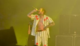 Post Malone Performing Live At The 2018 Coachella Music Festival.