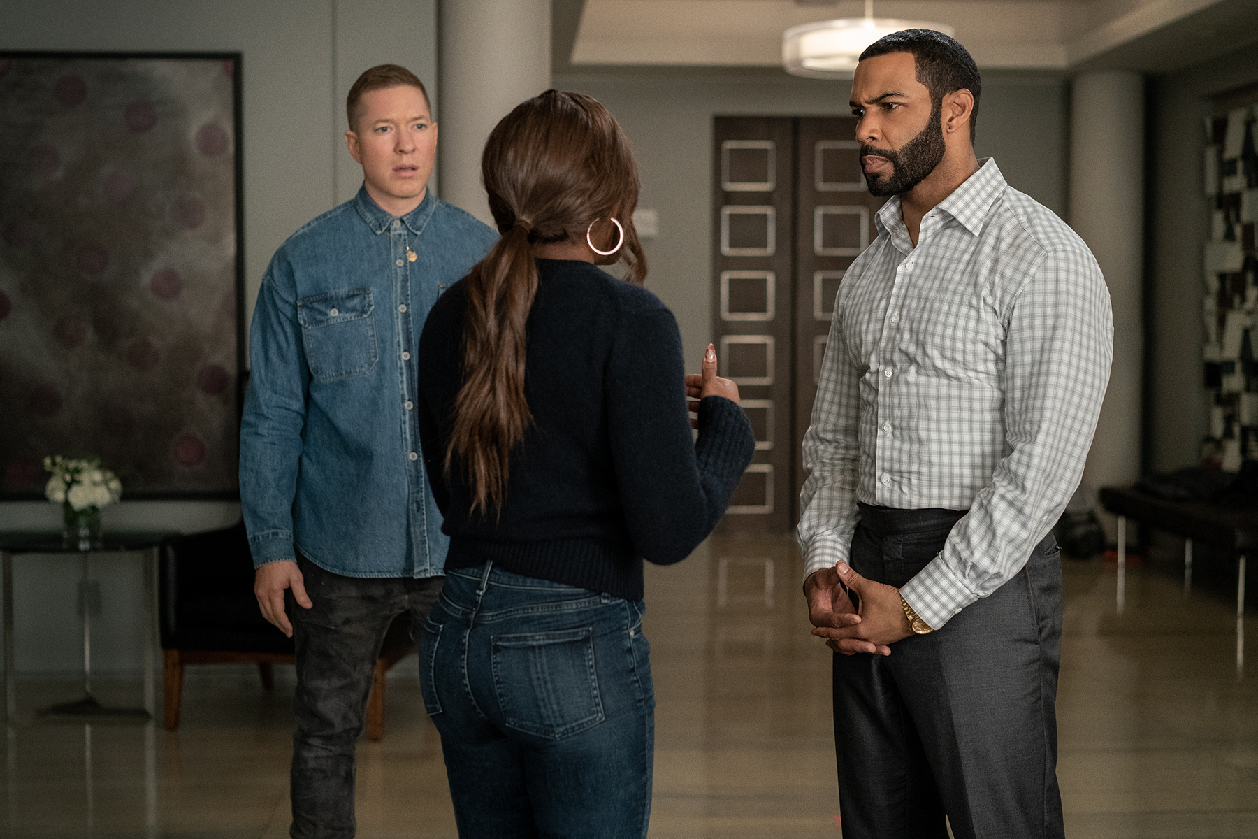 PWS5_509 Tommy Egan (Joseph Sikora), James 'Ghost' St. Patrick (Omari Hardwick), Tasha St. Patrick (Naturi Naughton)