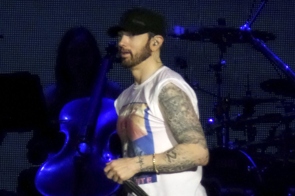 Eminem performing live in concert