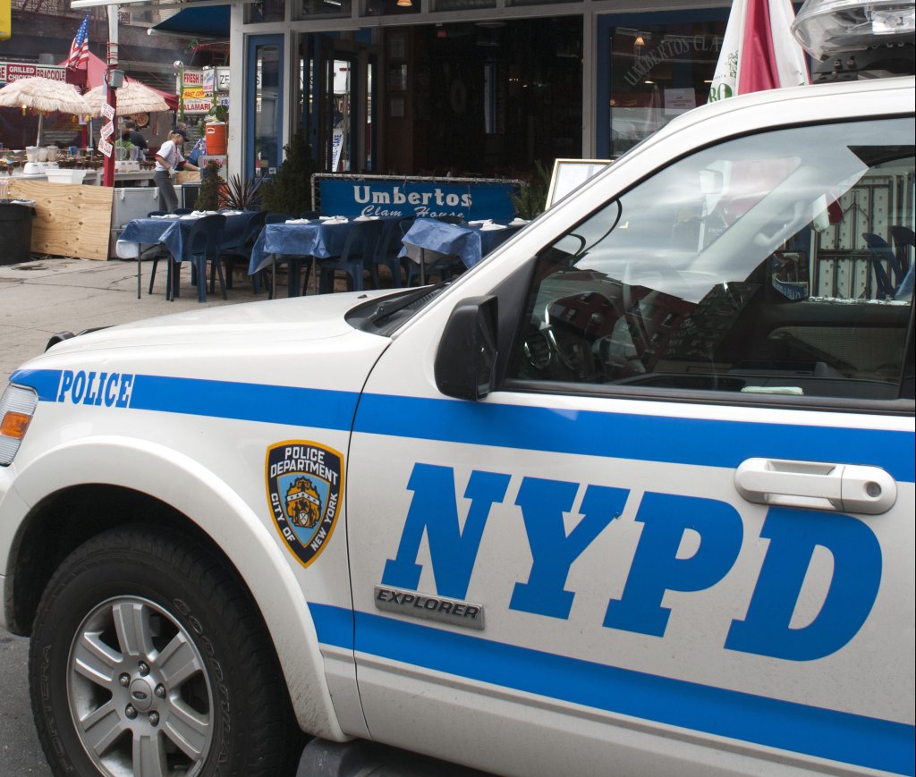 NYPD car in Manhattan New York.
