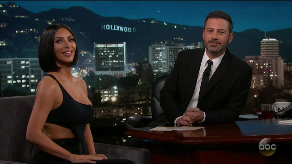 Kim Kardashian West during an appearance on ABC's Jimmy Kimmel Live!'