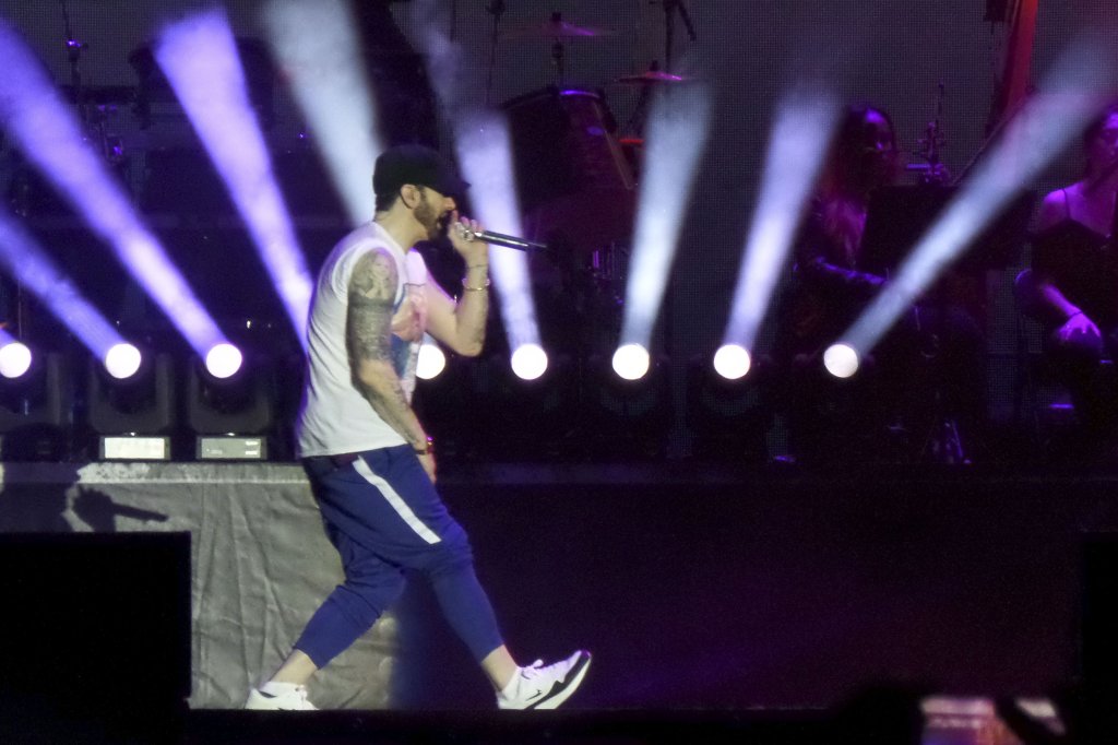 Eminem performing live in concert