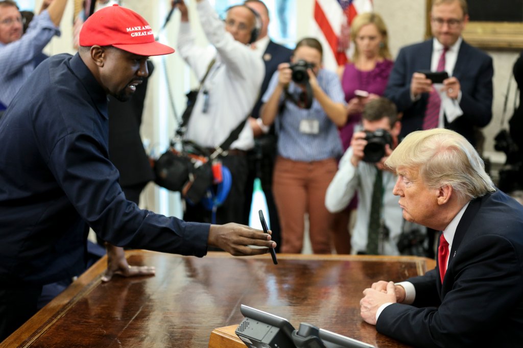 Celebs React To Kanye West's Head Scratching Sit Down With Donald Trump