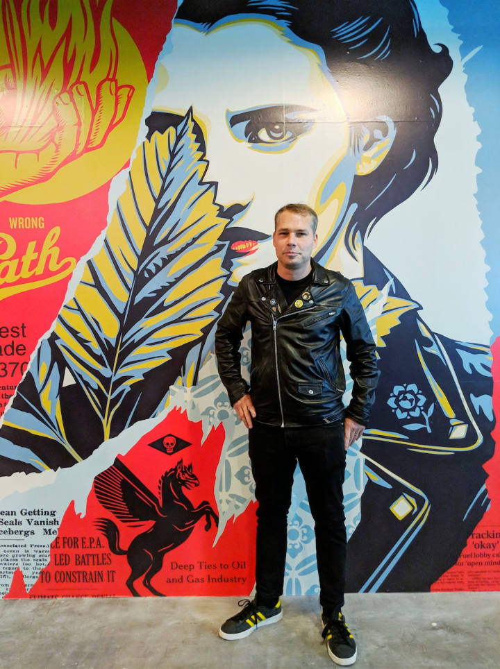 Shepard Fairey has a launch party for his new mobile app, “Damaged”