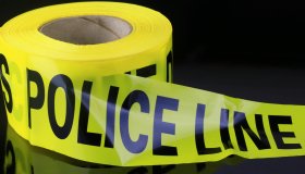 Roll of yellow police caution Tape